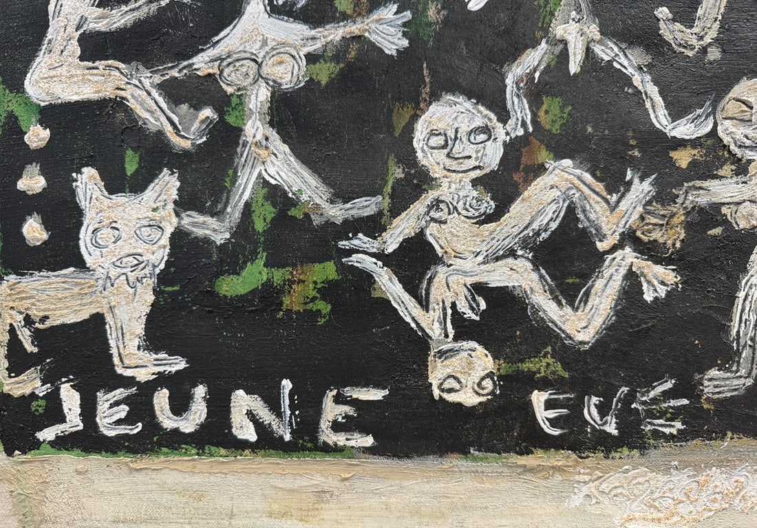 Jeune Eve, Art Brut, 1968, Oil and Sand on Canvas - 11