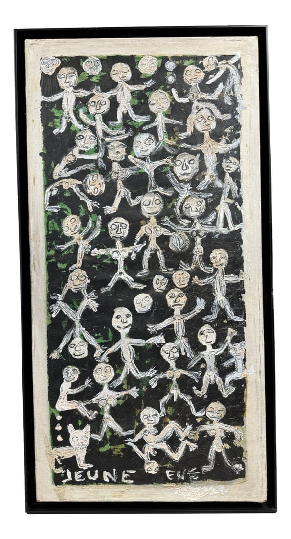 Jeune Eve, Art Brut, 1968, Oil and Sand on Canvas: Country of Manufacture: France Design Period: 1960 to 1969 Production Period: 1960 to 1969 Detailed Condition: Excellent — This vintage/antique piece is in near original condition. It may show