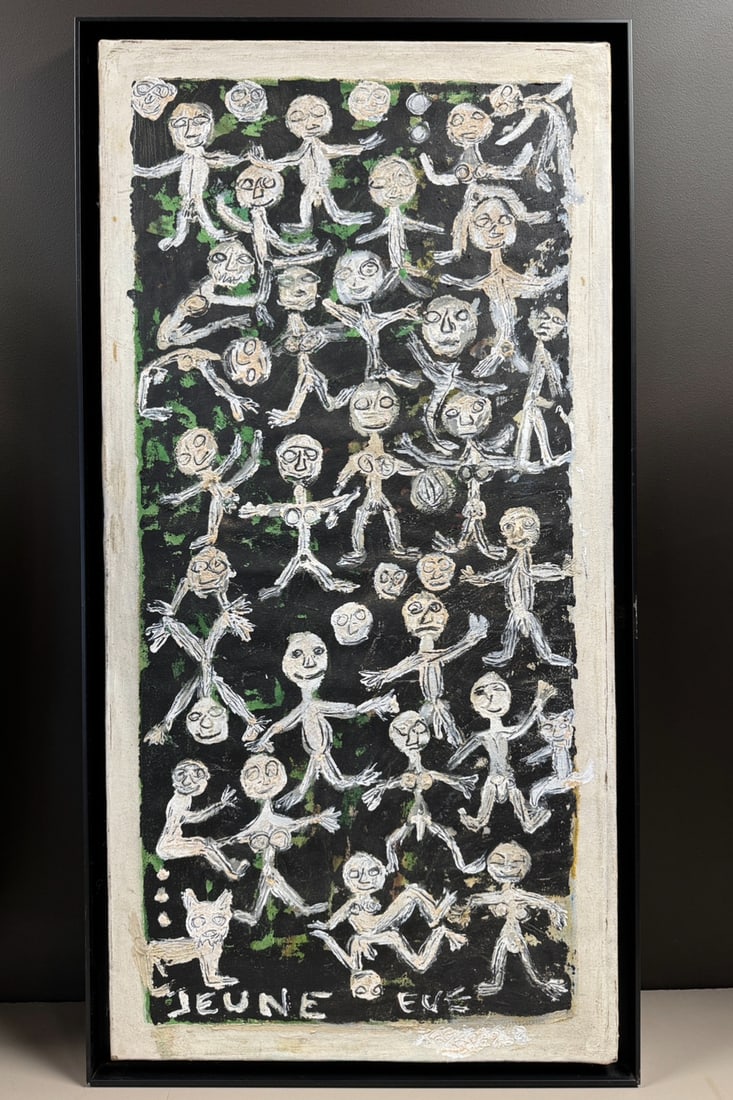 Jeune Eve, Art Brut, 1968, Oil and Sand on Canvas - 6