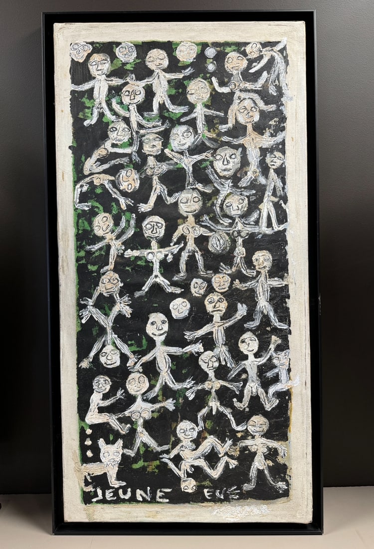Jeune Eve, Art Brut, 1968, Oil and Sand on Canvas - 7