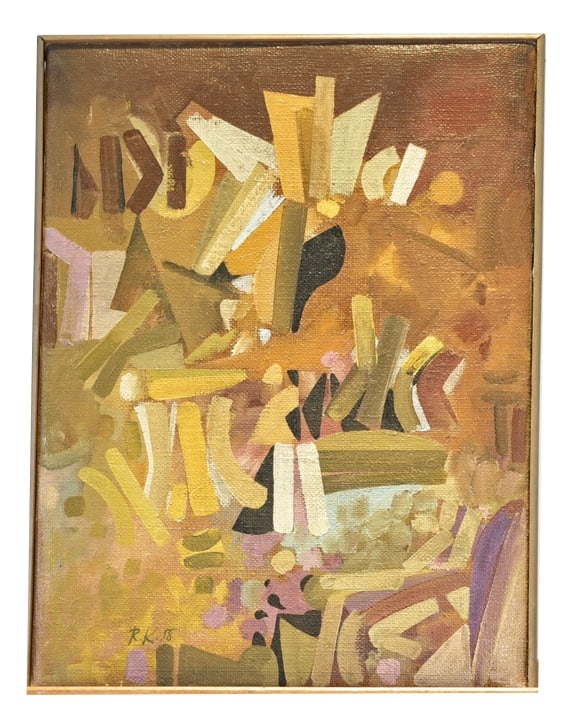 Oil Painting, Apotheose, Rose Kurtzke, Berlin, 1958: Oil Painting - Apotheose Designer: Rose Kurtzke Year: 1958 Manufacturer: Rose Kurtzke Country: Germany Measurements: H 67 cm W 50 cm D 5 cm Material: Painting in oil paints on rough canvas stretched