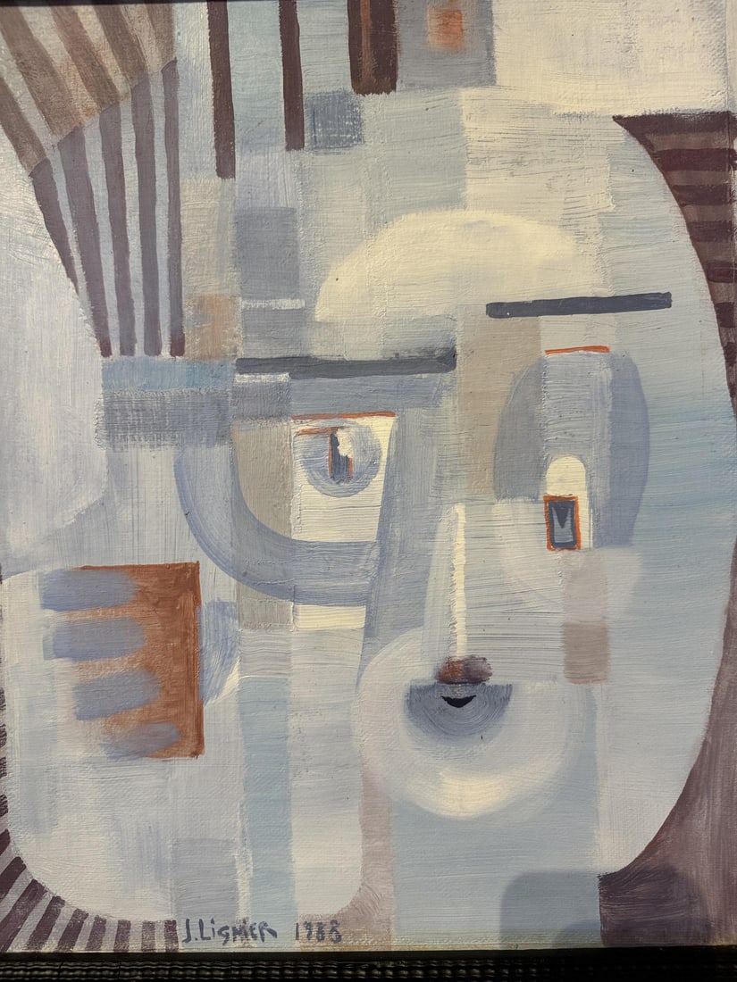 J. Lignier, Cubist Painting, Portrait, 1988, Oil on Panel - 2