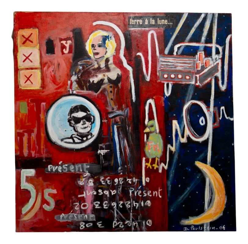 Delphine Perlstein, Earth to the Moon, 2006, Oil: Delphine PERLSTEINTitle: Earth to the MoonTechnique: Acrylic on canvasDimensions: 121 x 120 cm (47.64 x 47.24 inches)Signature: Signed and dated “06” lower rightFor Delphine Perlstein,