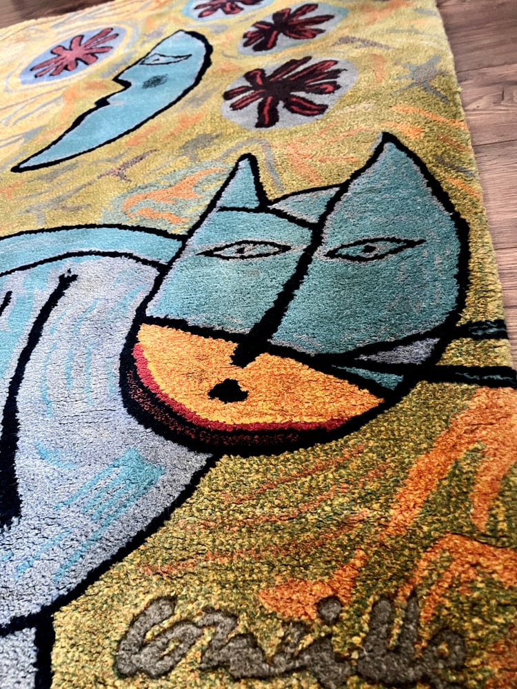 Le Chat La Lune et Le Soleil Rug, Corneille, 1970s - 2