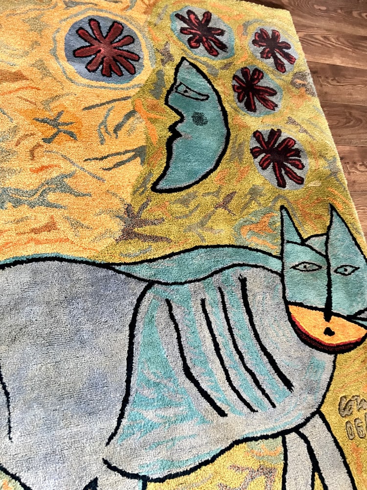Le Chat La Lune et Le Soleil Rug, Corneille, 1970s - 4