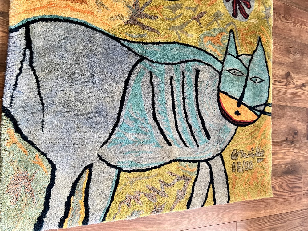 Le Chat La Lune et Le Soleil Rug, Corneille, 1970s - 5