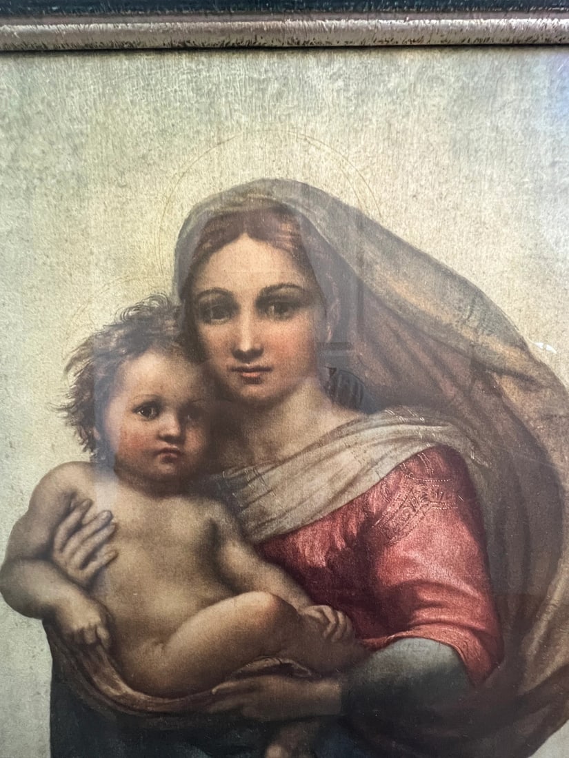 F. Brockmann, Sistine Madonna (Detail) No. 574, 1920s, Print, Framed - 4