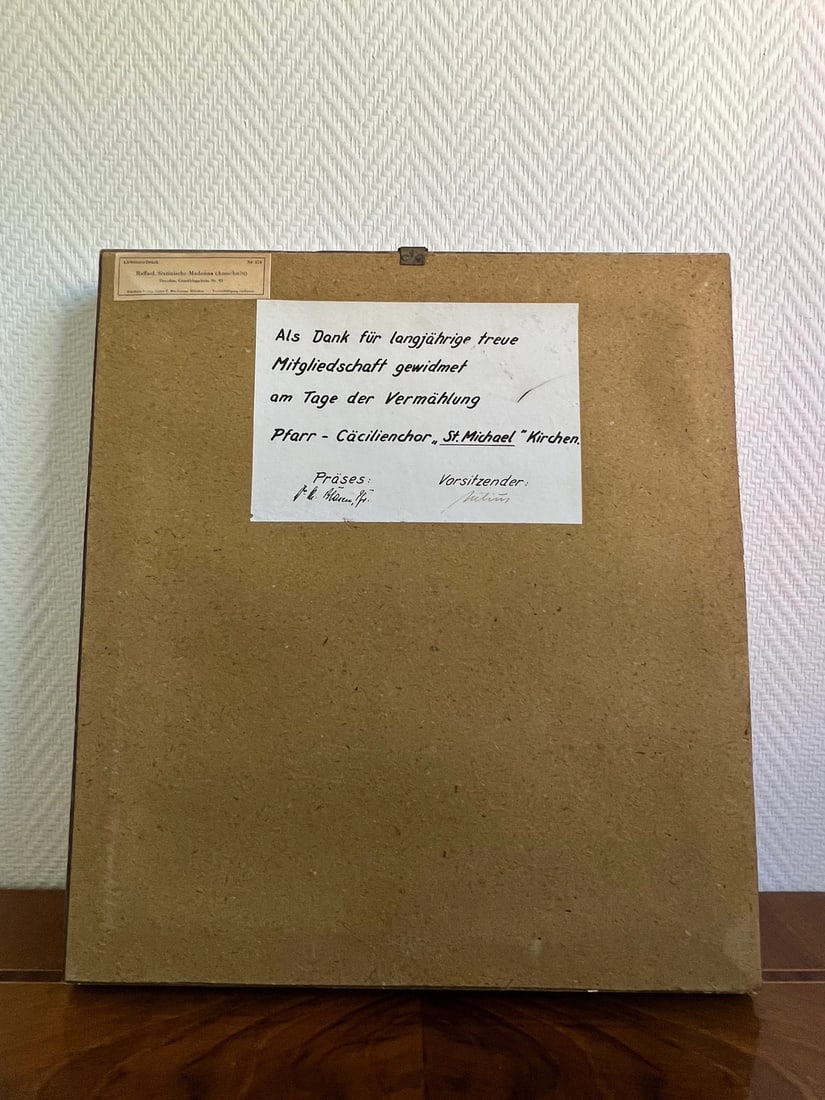 F. Brockmann, Sistine Madonna (Detail) No. 574, 1920s, Print, Framed - 5