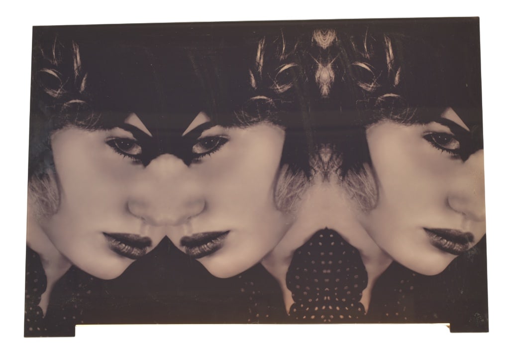 3 Women, Photo Print on Aluminum Composite Panel: Woman's portrait digitally edited, mirrored, high-quality print, and mounted on aluminum Dibond. Purchased from LUMAS Berlin, 2005. Country of Manufacture: Germany Design Period: from 2000 Production