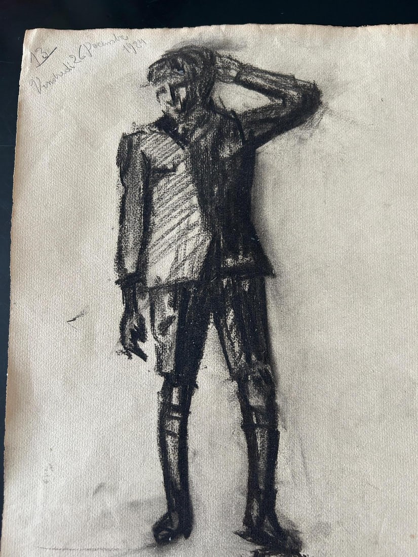 Unknow, Untitled, 1924, Charcoal on Paper, Set of 3 - 16