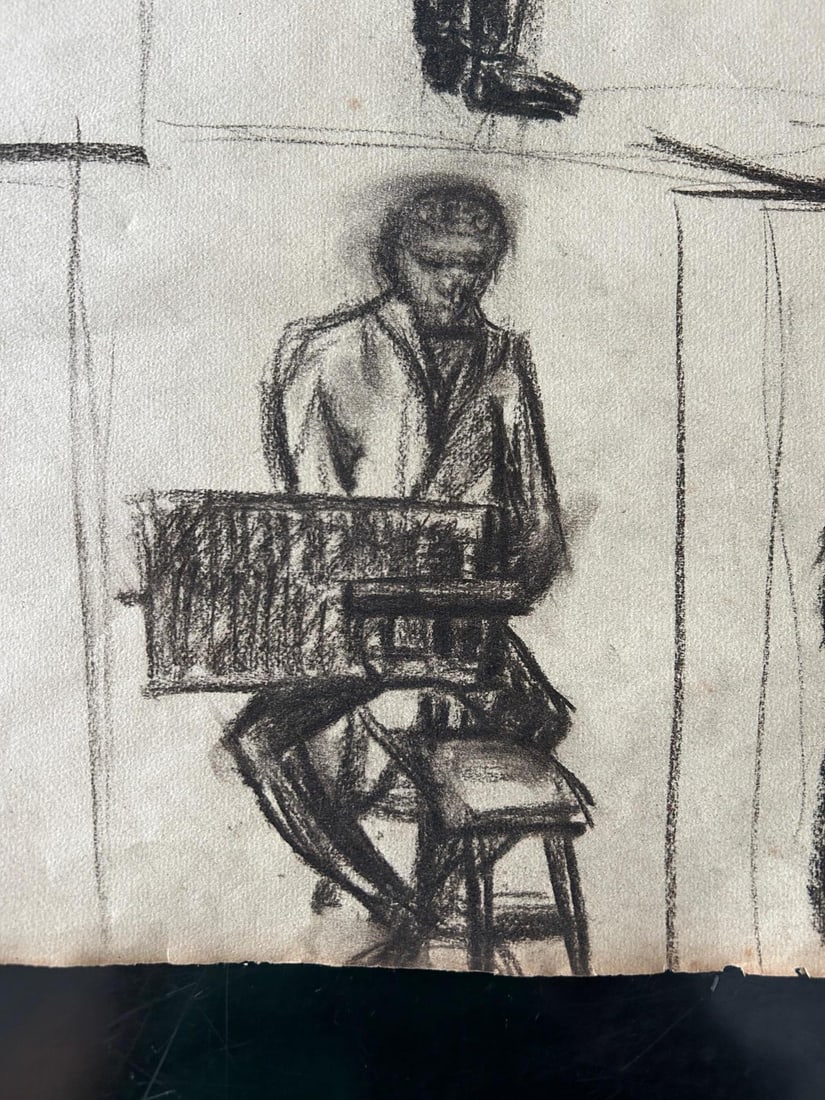 Unknow, Untitled, 1924, Charcoal on Paper, Set of 3 - 4