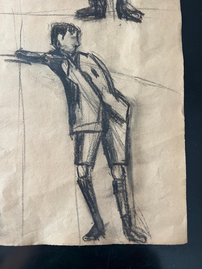 Unknow, Untitled, 1924, Charcoal on Paper, Set of 3 - 6