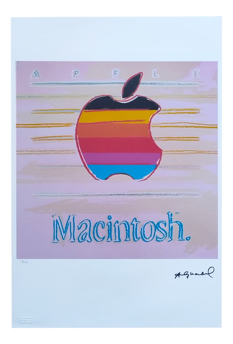 Andy Warhol, Apple Macintosh, 1980s, Lithograph: 1980s Gorgeous Andy Warhol "Apple Macintosh" Limited Edition Lithograph by Leo Castelli Number 36 of 100 (the numbers are signed in pencil)Contains the authorized impressed stamps "Leo Castelli Galler
