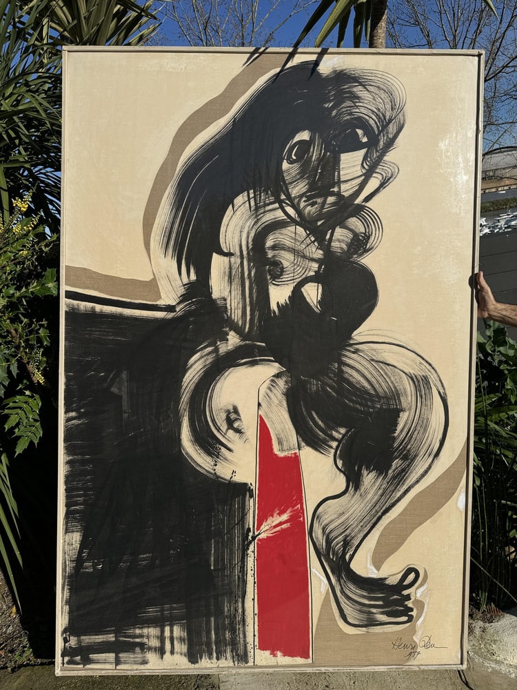 Henri Ren, Expressionist Portrait, 1987, Oil - 3