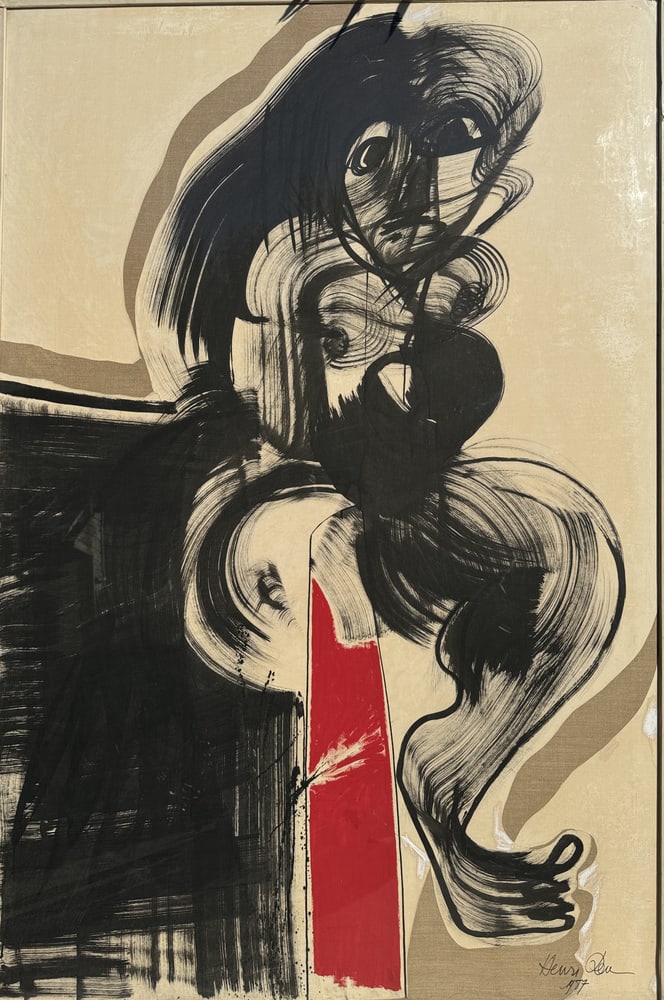 Henri Ren, Expressionist Portrait, 1987, Oil - 6