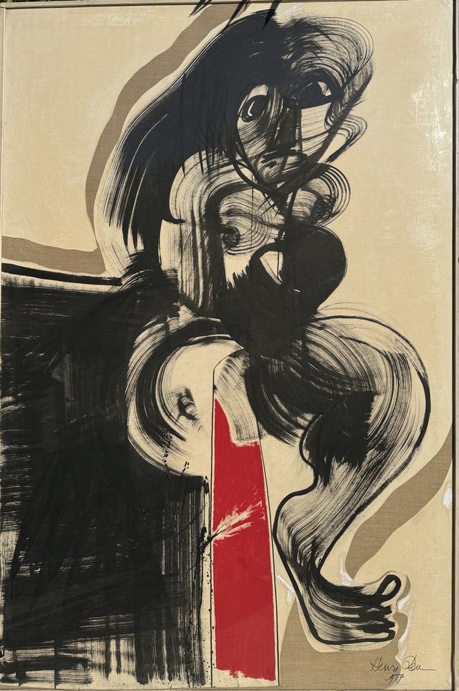 Henri Ren, Expressionist Portrait, 1987, Oil - 8