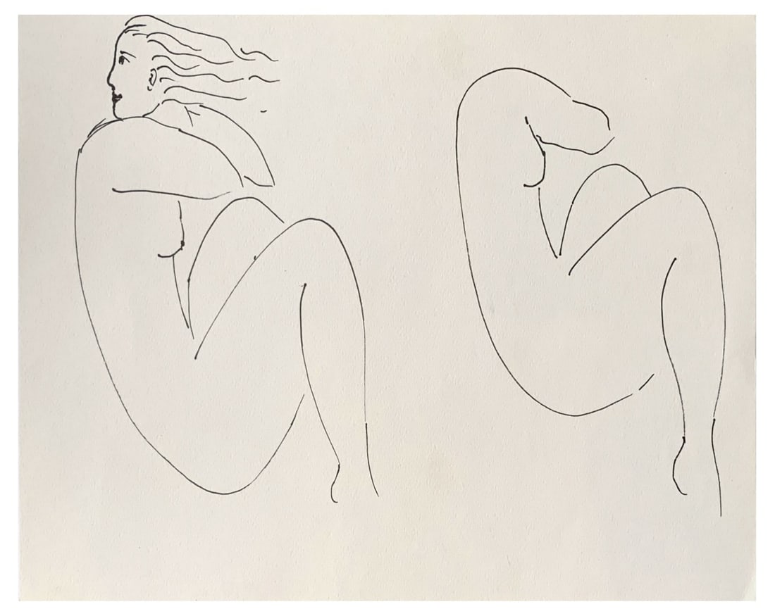 Anna Bertrand, A Woman, Ink on Paper: The drawing is sold unframed and accompanied by a certificate of authenticity. Country of Manufacture: Poland Design Period: from 2000 Production Period: Before 2010 Detailed Condition: Excellent