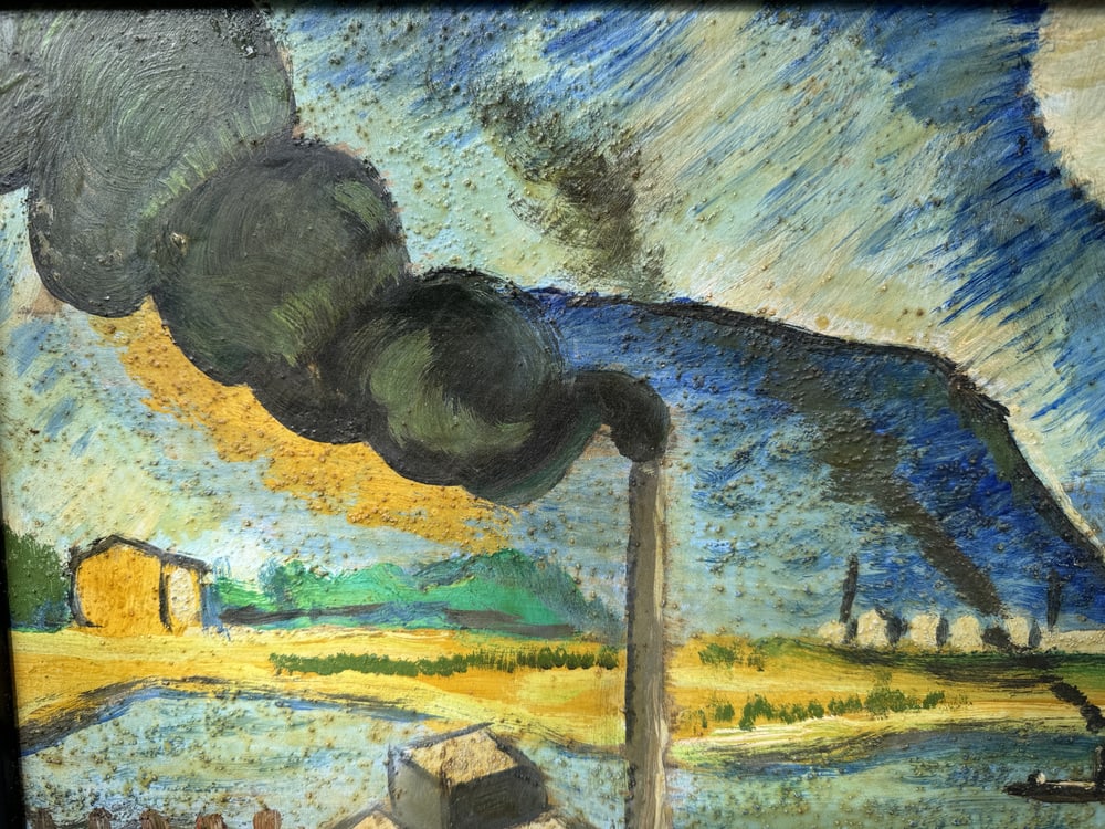 Large Expressionist Factory Painting, Poland - 4