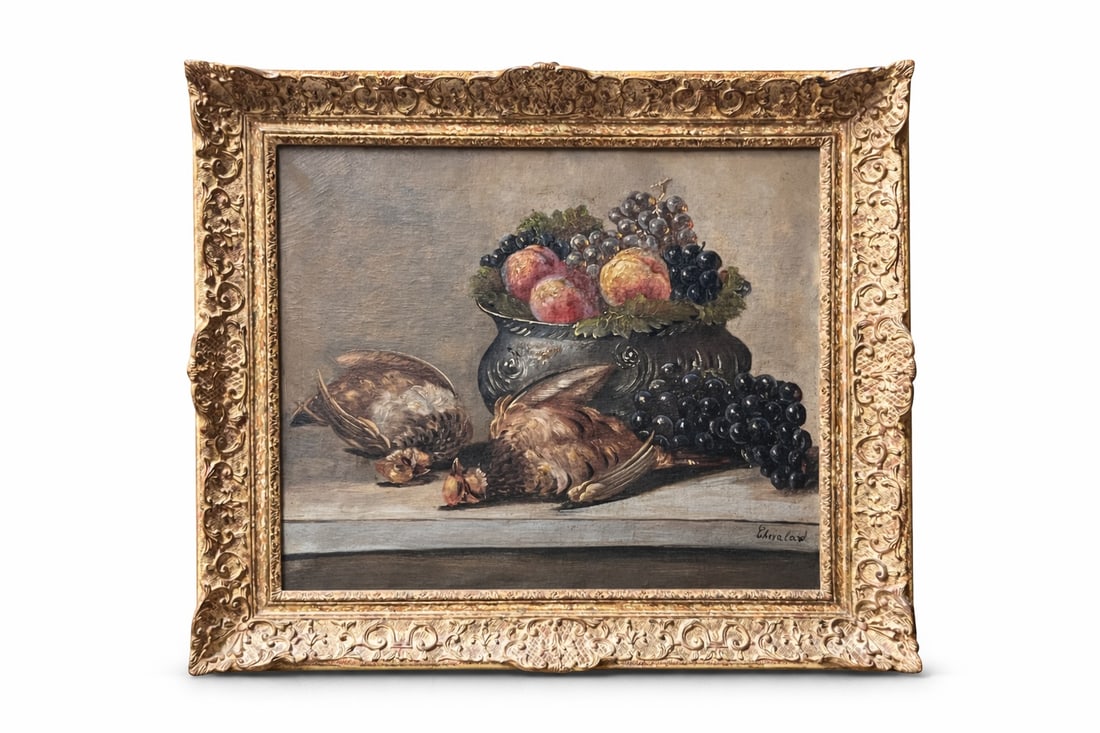 Chevalard, Still Lifes with Game & Fruit, Oil, Set of 2 - 3