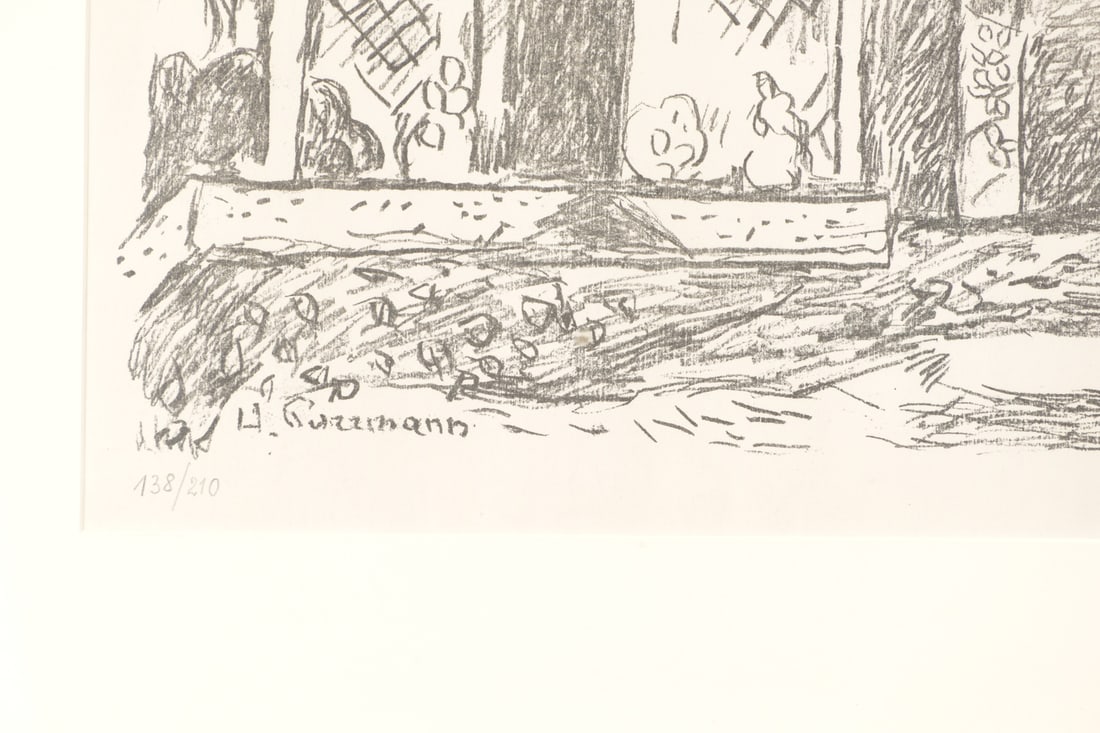 H. Purrmann, Chapel & Fountain in Levanto, Lithograph - 4