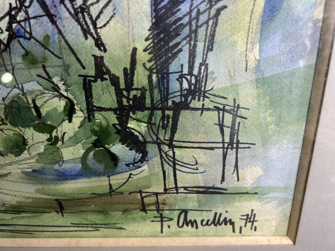 Ancellin, Nude in the Workshop, 1974, Watercolor - 10