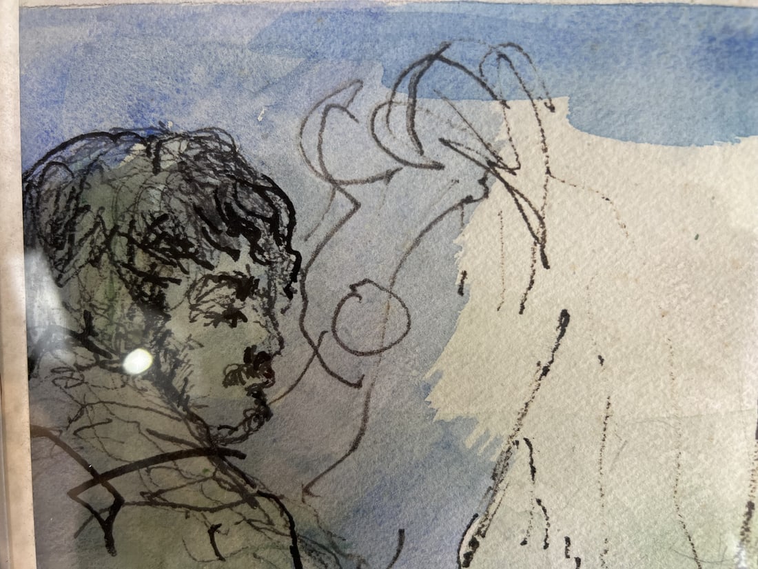 Ancellin, Nude in the Workshop, 1974, Watercolor - 4