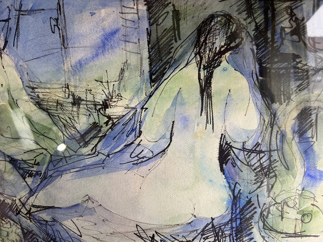 Ancellin, Nude in the Workshop, 1974, Watercolor - 6
