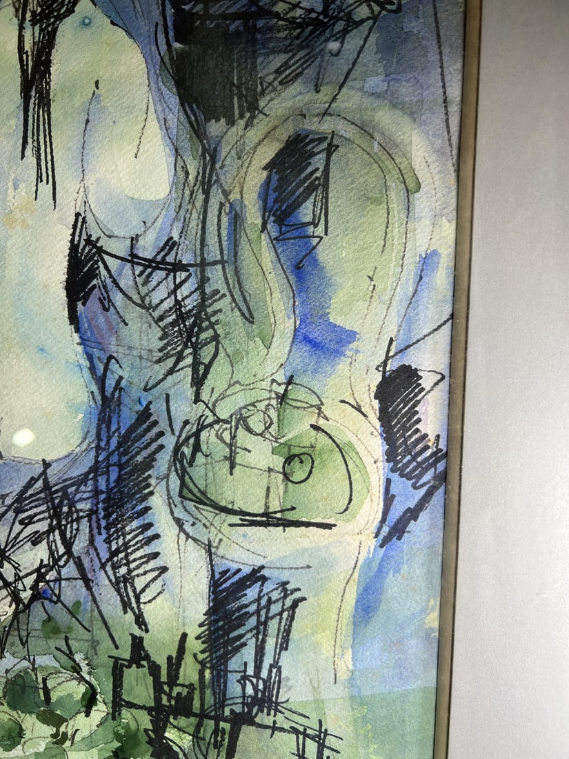 Ancellin, Nude in the Workshop, 1974, Watercolor - 7