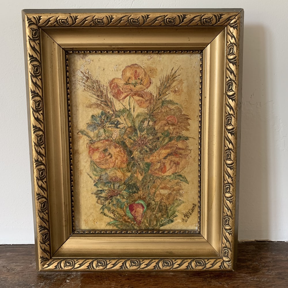 Floral Still Life, 1935, Mixed Media, Framed - 3