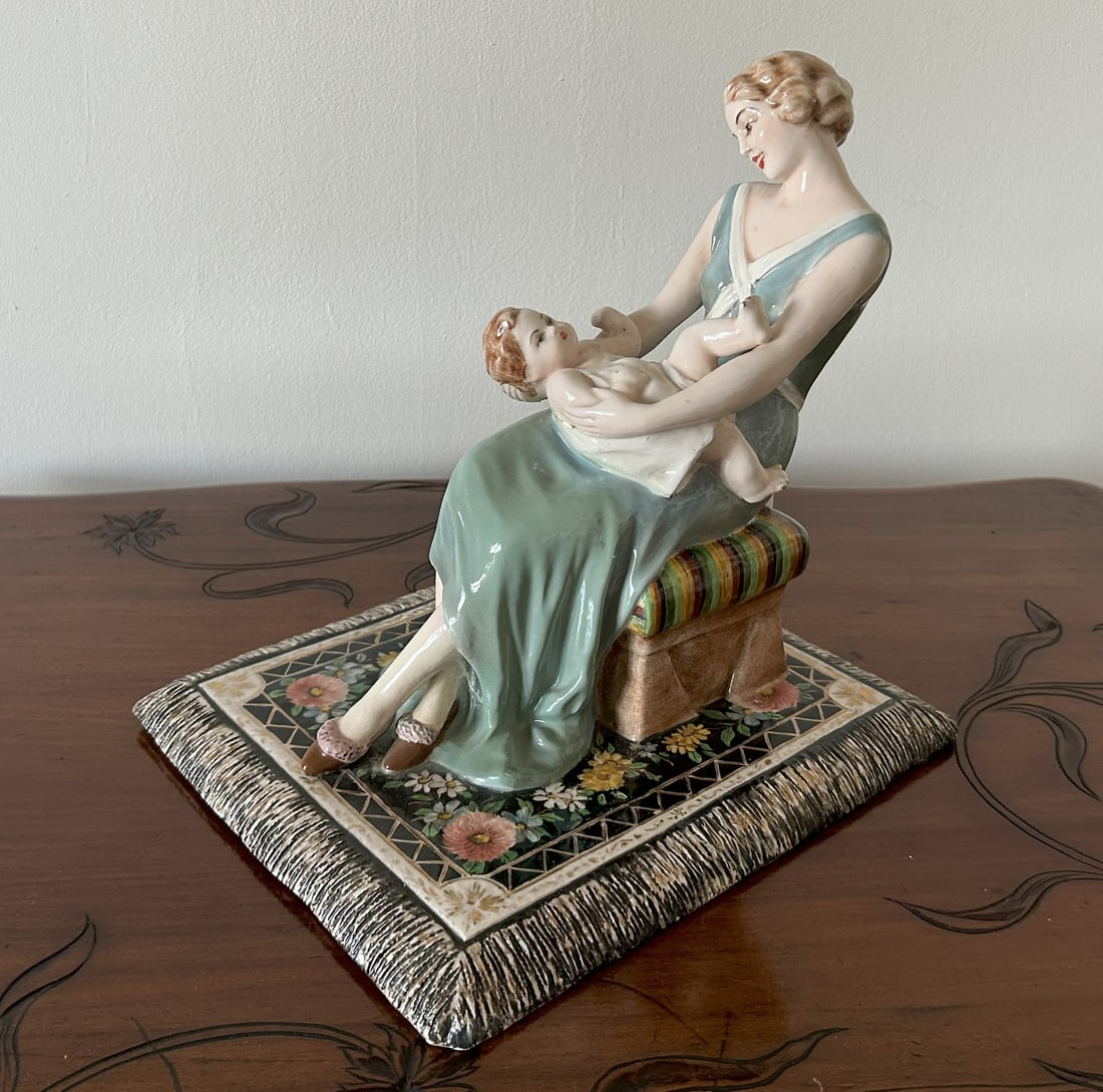 Maternity Statuette by Vincenzo Bertolotti, 1930s - 3