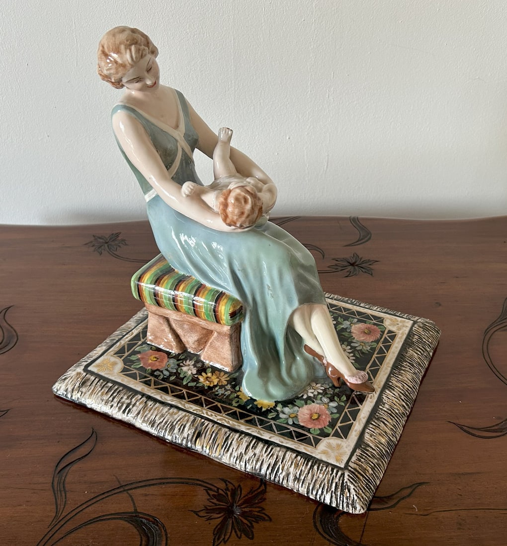 Maternity Statuette by Vincenzo Bertolotti, 1930s - 4