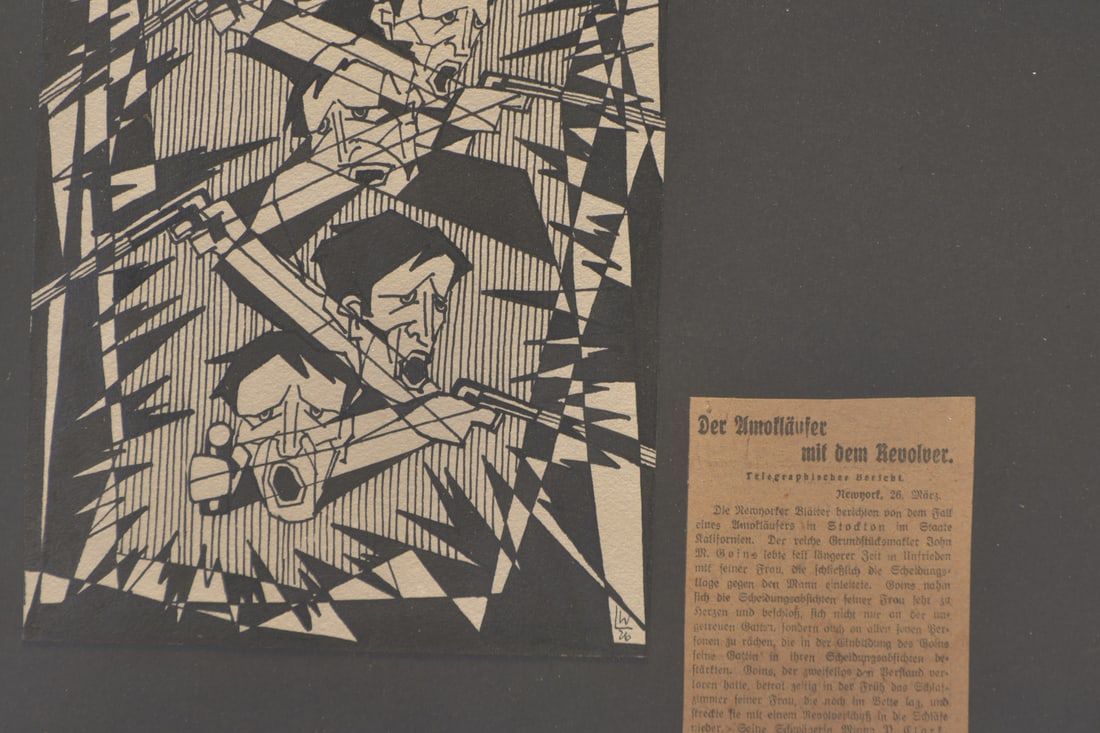 The Gunman with the Revolver, Ink Drawing, 1927 - 3