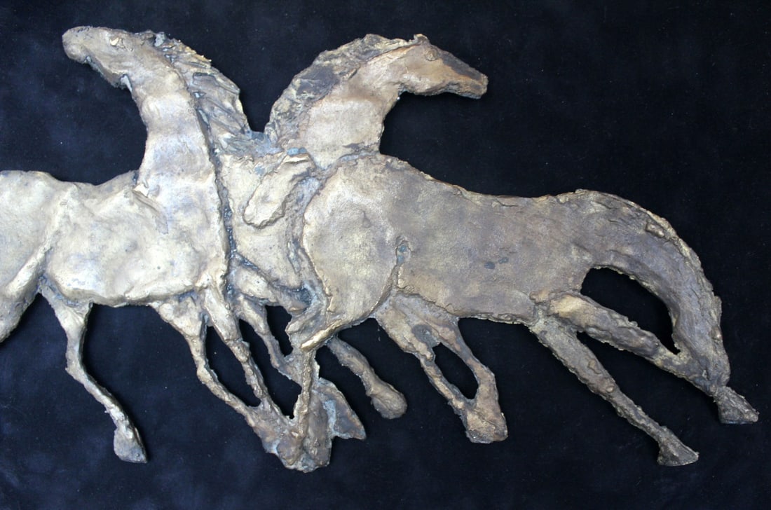 Magdalena Lesniak, Horses, Bronze and Velvet, 2000 - 3