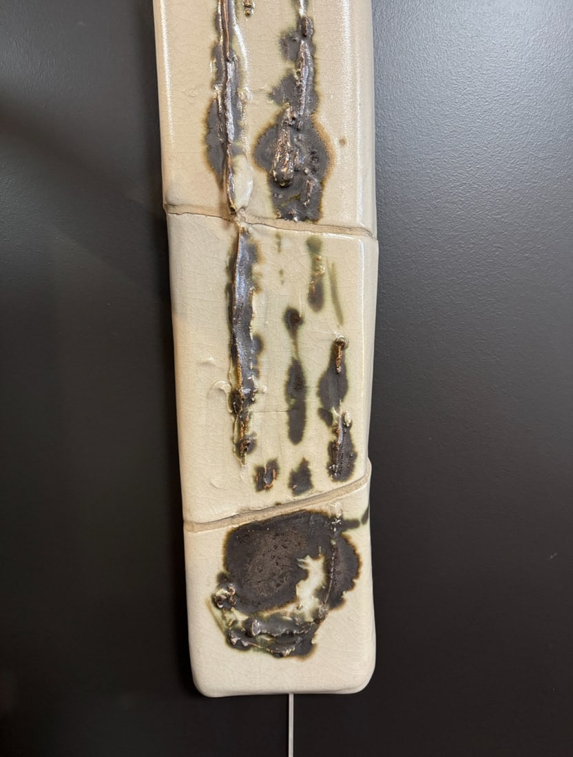 Ceramic Wall Sculpture in Cetadon Enamel, 1980s - 2