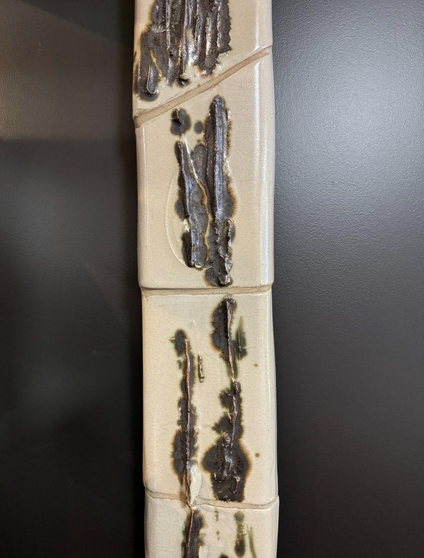 Ceramic Wall Sculpture in Cetadon Enamel, 1980s - 3