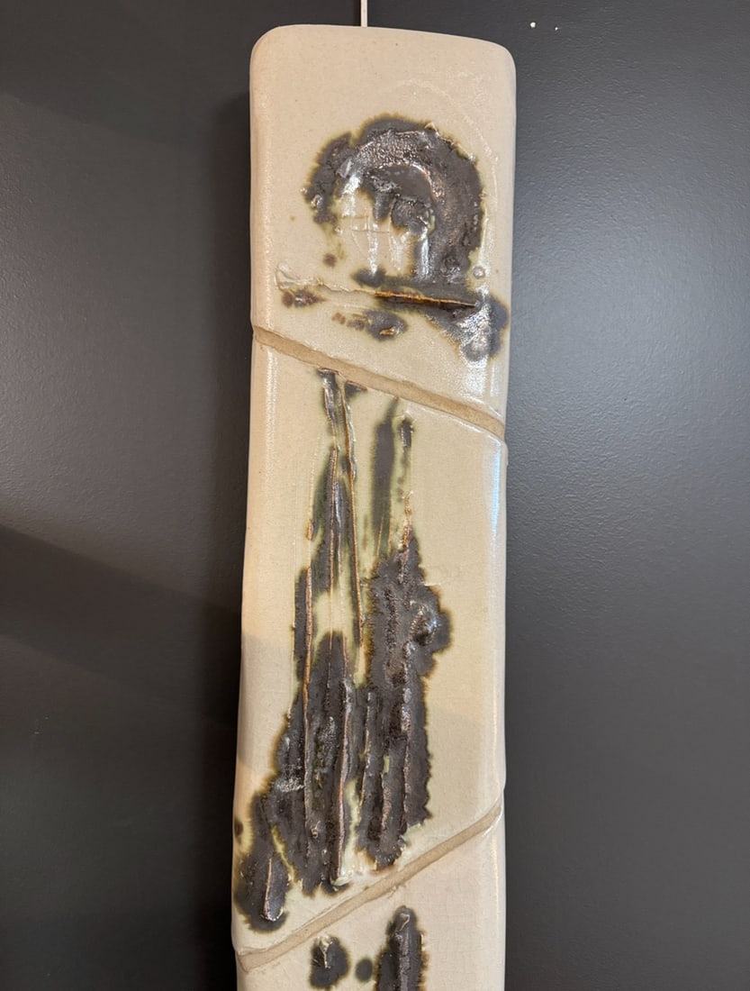 Ceramic Wall Sculpture in Cetadon Enamel, 1980s - 4