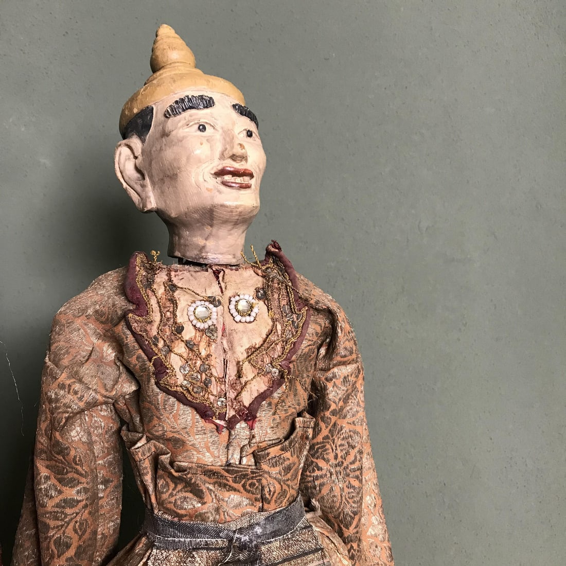 Myanmarese Doll in Brown Robes and Hat - 2