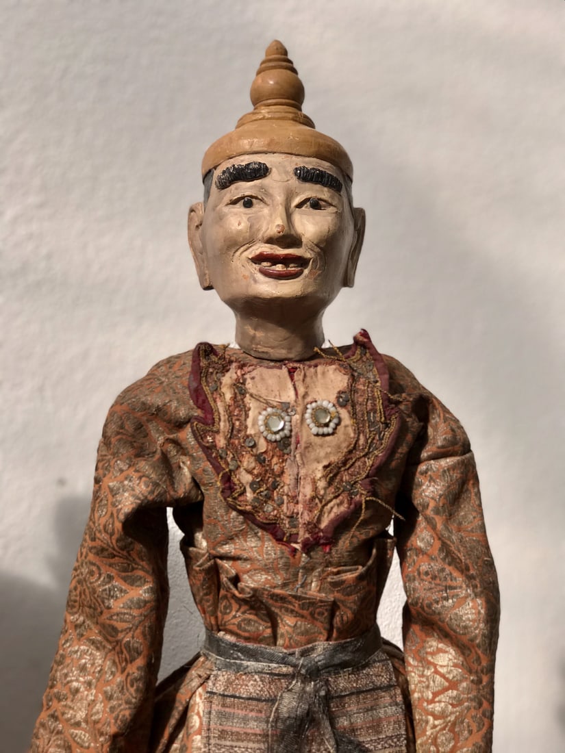 Myanmarese Doll in Brown Robes and Hat - 5