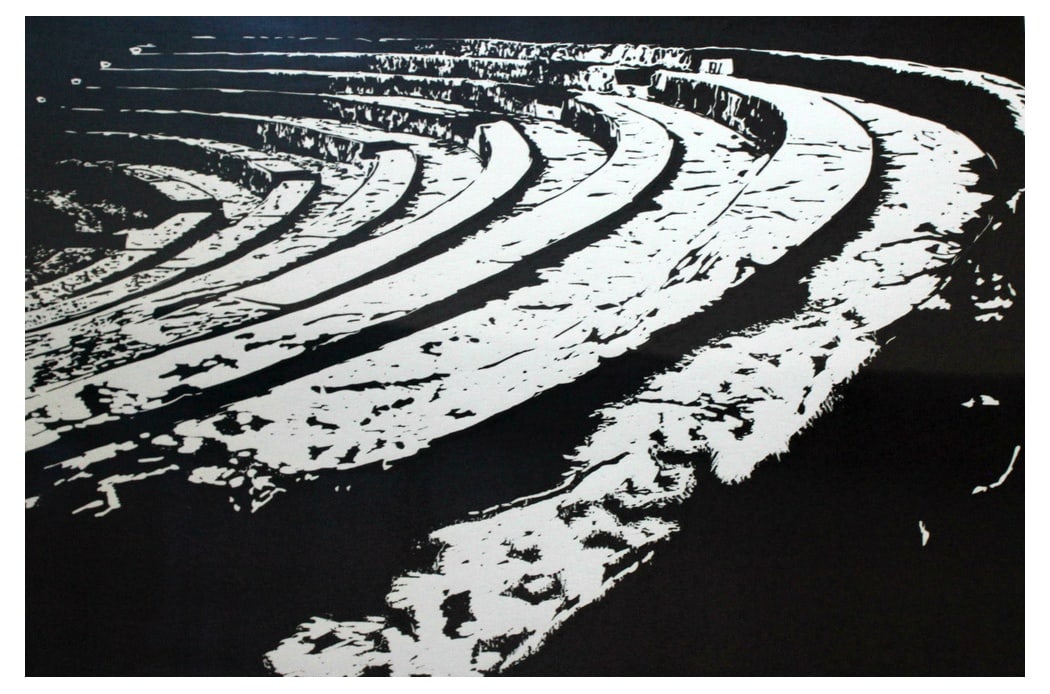 Jolanta Babicz, Theatre, 2009, Linocut: Linocut on paper, 4/20, signed, paper 100 x 70 cm. One of the photos shows mock framing. The work is not delivered framed.JOLANTA BABICZ (born in 1967)In 2009 she graduated from the Artistic