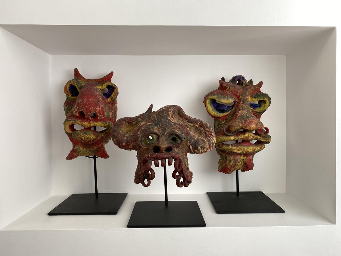 Art Brut Terracota Sculptures by Angelo Méani, Set of 3 - 5