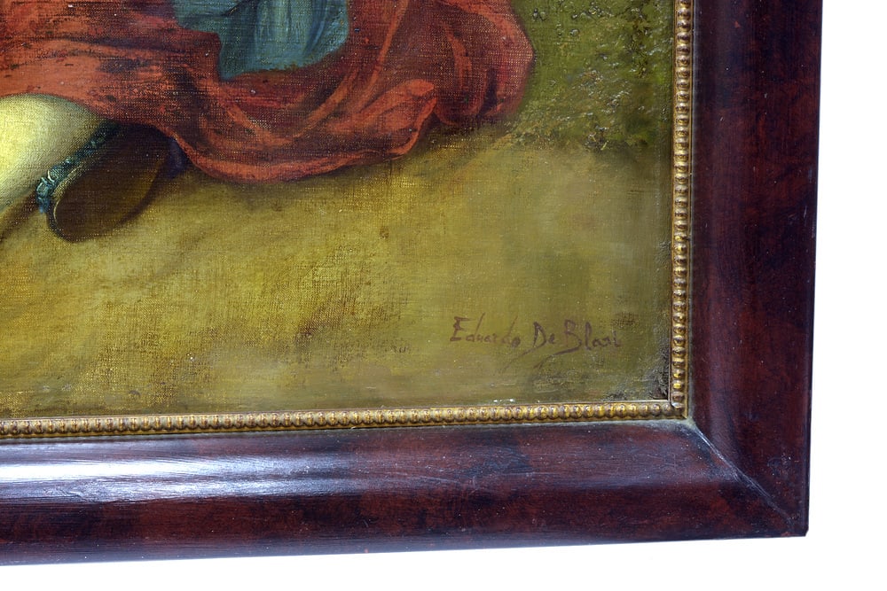 E. De Blasi, Romantic Scene, Early 1900s, Oil on Canvas - 6