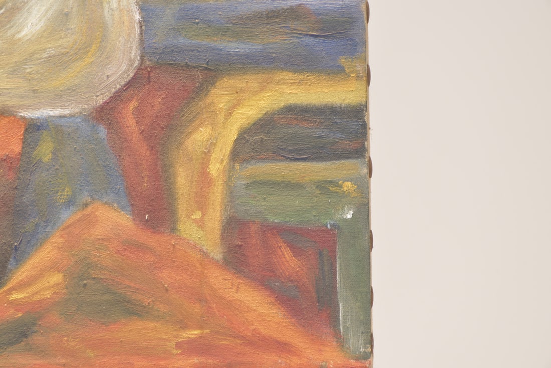 Oil Painting, 1920s, Locomotive Under Blast Furnace - 7