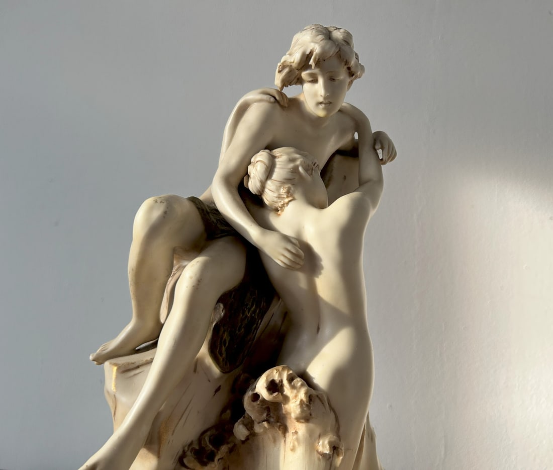 Sculpture of Lovers by Hampel for Royal Dux Bohemia - 2