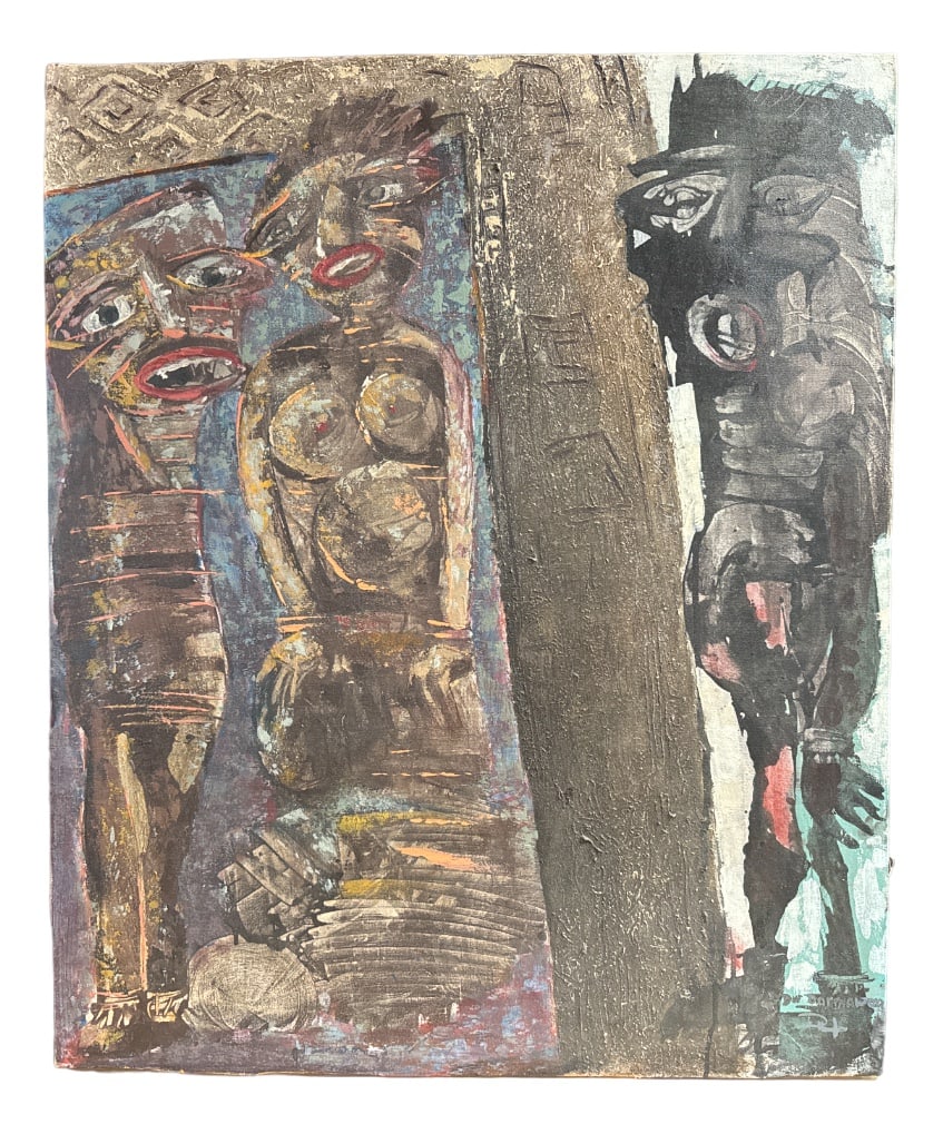 Gede Darmawan, Art Brut, 1990s, Oil on Canvas: Country of Manufacture: Indonesia Design Period: 1990 to 1999 Production Period: 1990 to 1999 Restoration and Damage Details: Light wear consistent with age and use Detailed Condition: Very Good
