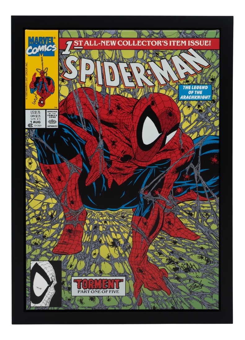 Stan Lee, Spiderman, Torment, Art Print: A limited edition boxed canvas, signed and numbered by Marvel Comics legend Stan Lee.Excellent investment value.Unframed size69.9cm x 101.6cm Country of Manufacture: United Kingdom Design Period: