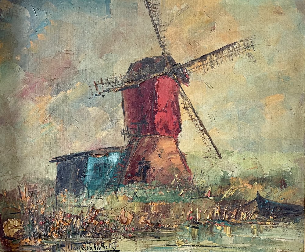 Roger Vandenbulcke, Windmill, 1950s, Oil on Canvas - 2