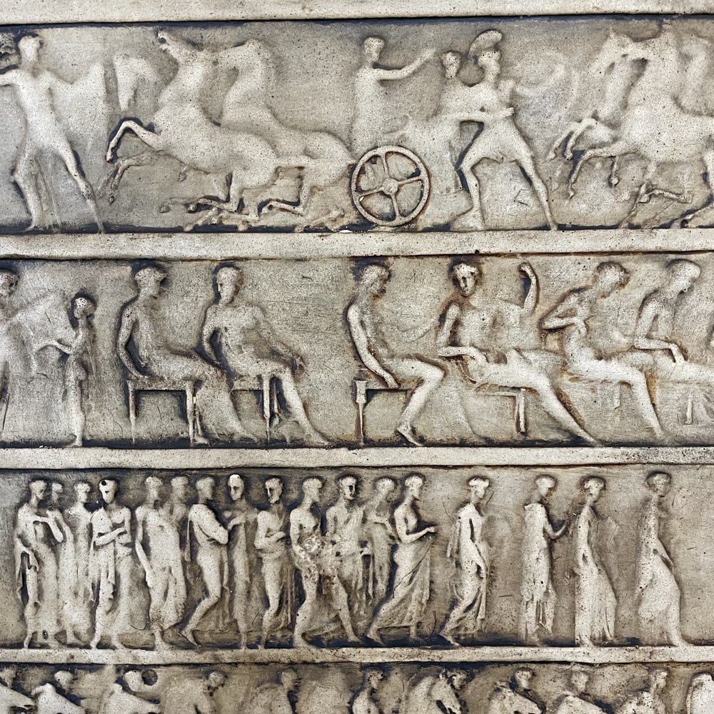 Greek Bas-Relief Frieze, 1800s, Stucco - 4