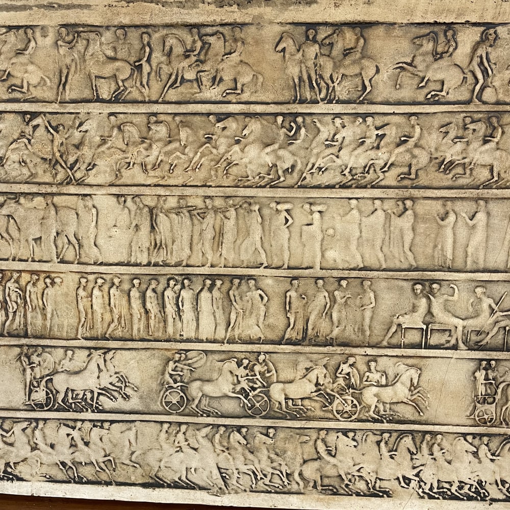 Greek Bas-Relief Frieze, 1800s, Stucco - 7
