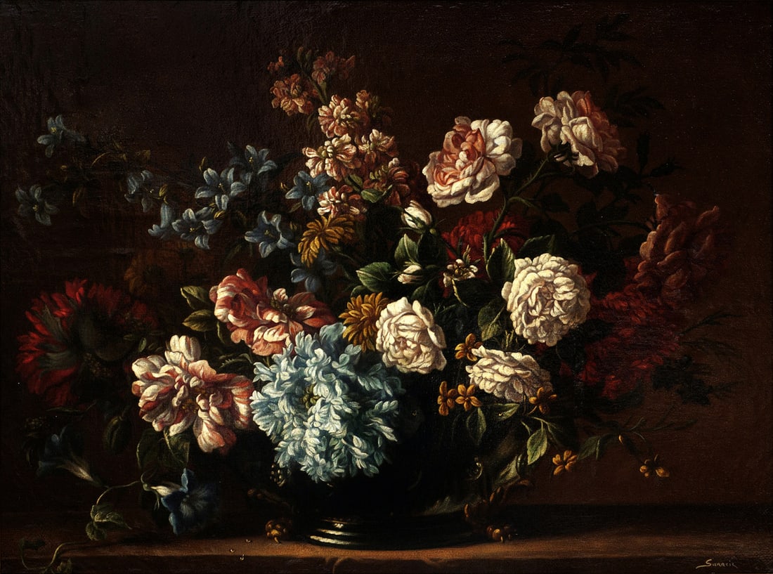 R. Suraci, Floral Still Life, 1980s, Oil on Canvas - 3