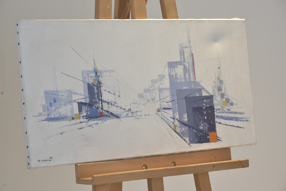Abstract City Scene, Signed J.P. Collin '72 - 2